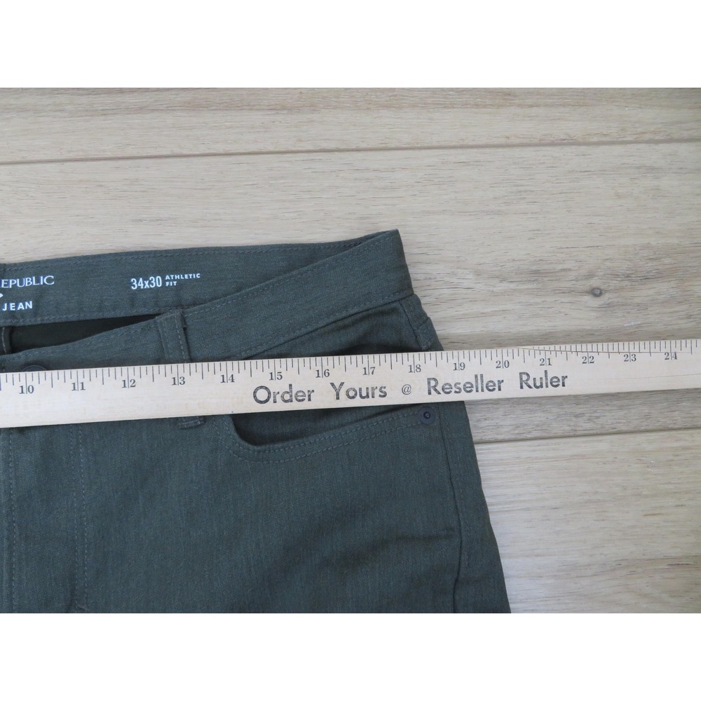 Banana Republic Travel Jeans Mens 34x30 Green Athletic Fit Stretch Denim Comfort - Picture 9 of 9